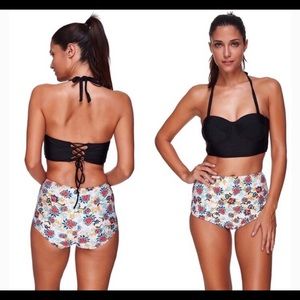 Halter high waisted bathing suit / bikini